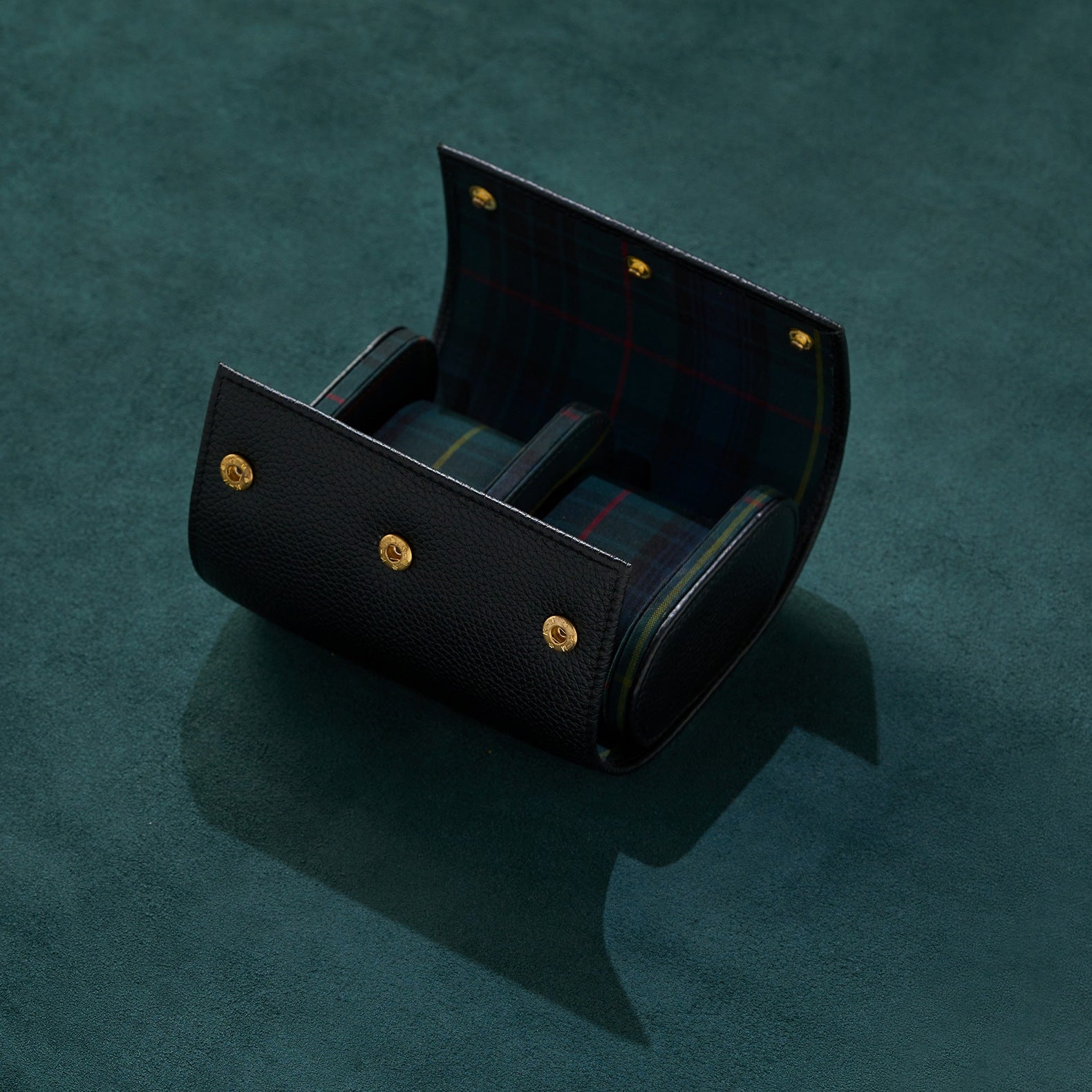 Watch Roll - Green Tartan - Set of 2